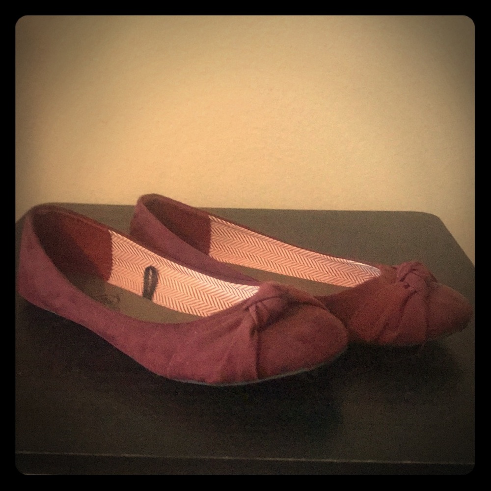 Maroon Suede Flats